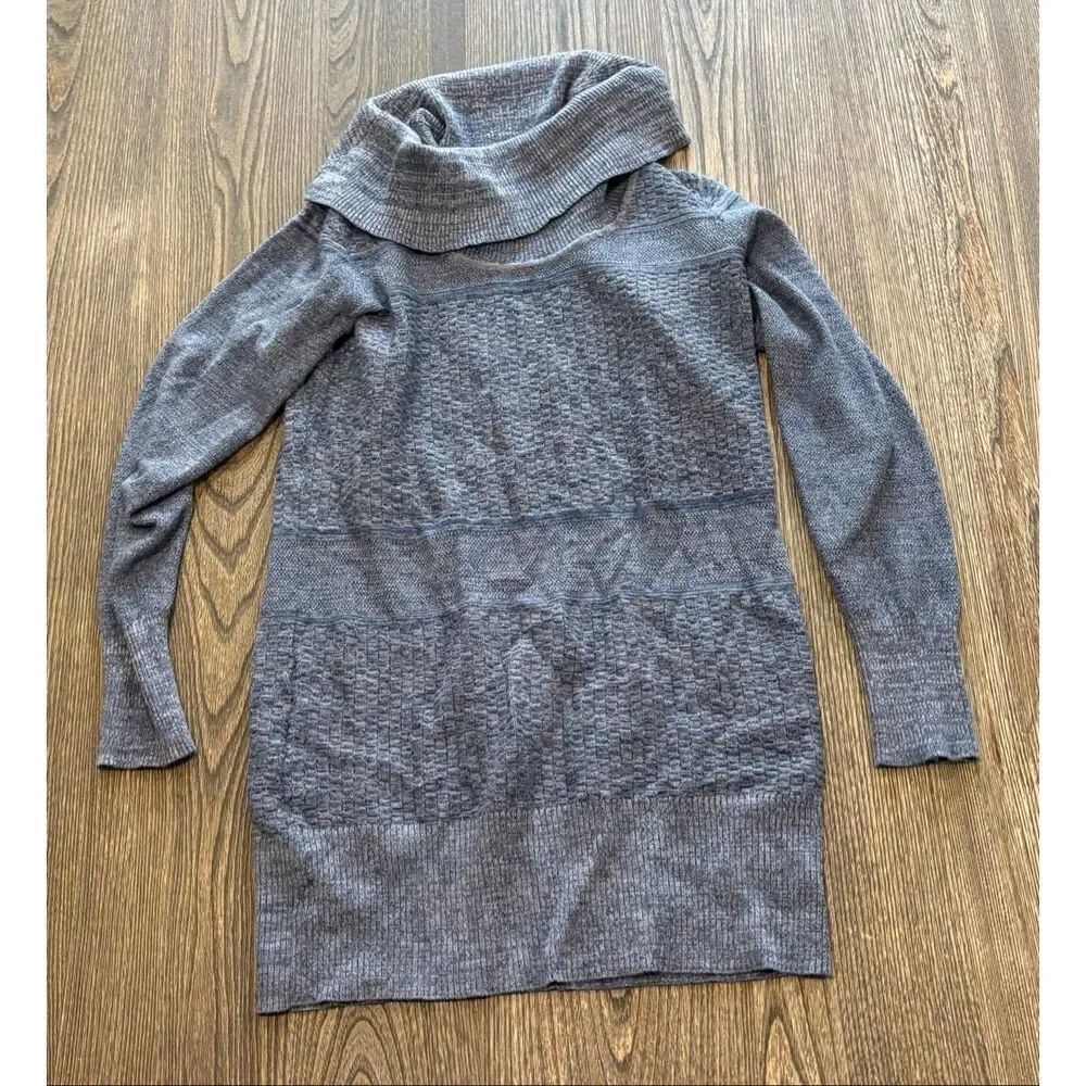 The Limited Womens Knit Tunic Sweater Cowl Neck Long Sleeve Pullover Gray Size S